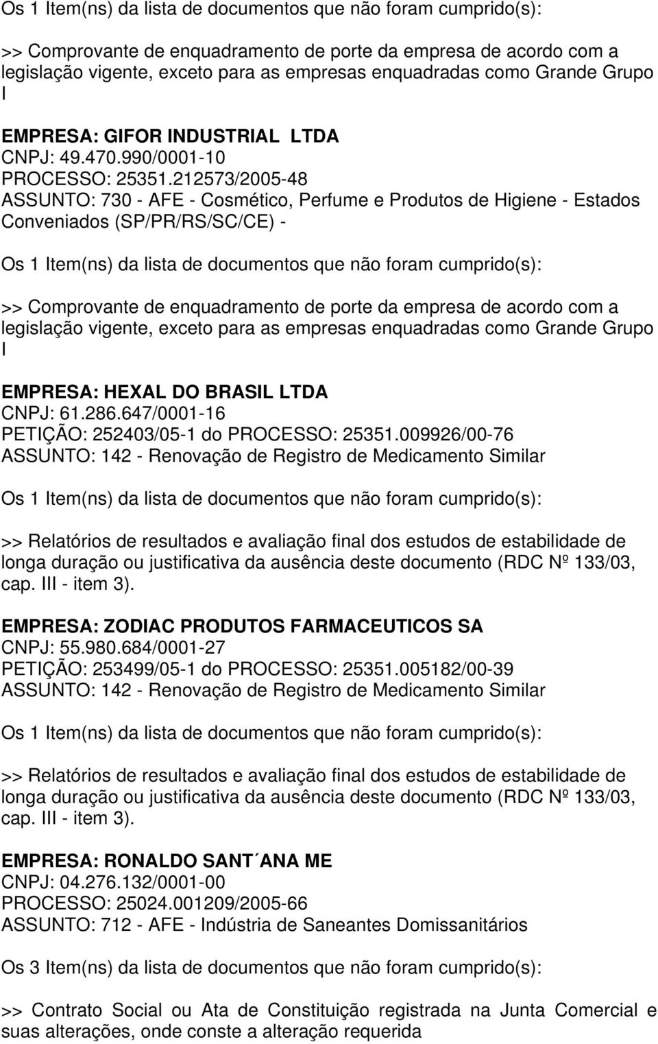 647/0001-16 PETÇÃO: 252403/05-1 do PROCESSO: 25351.