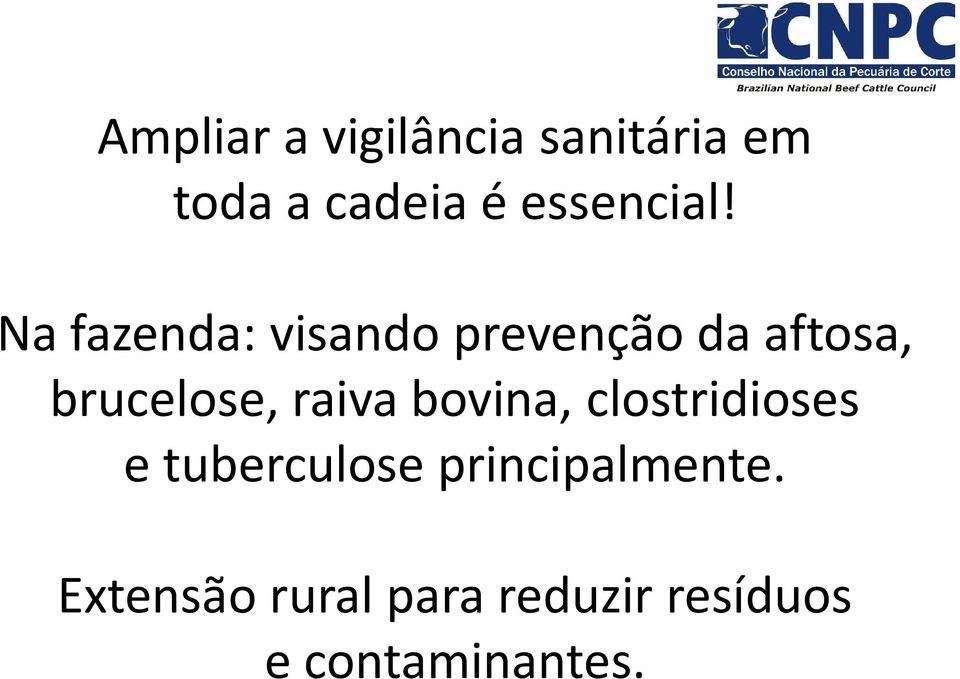 Na fazenda: visando prevenção da aftosa, brucelose,