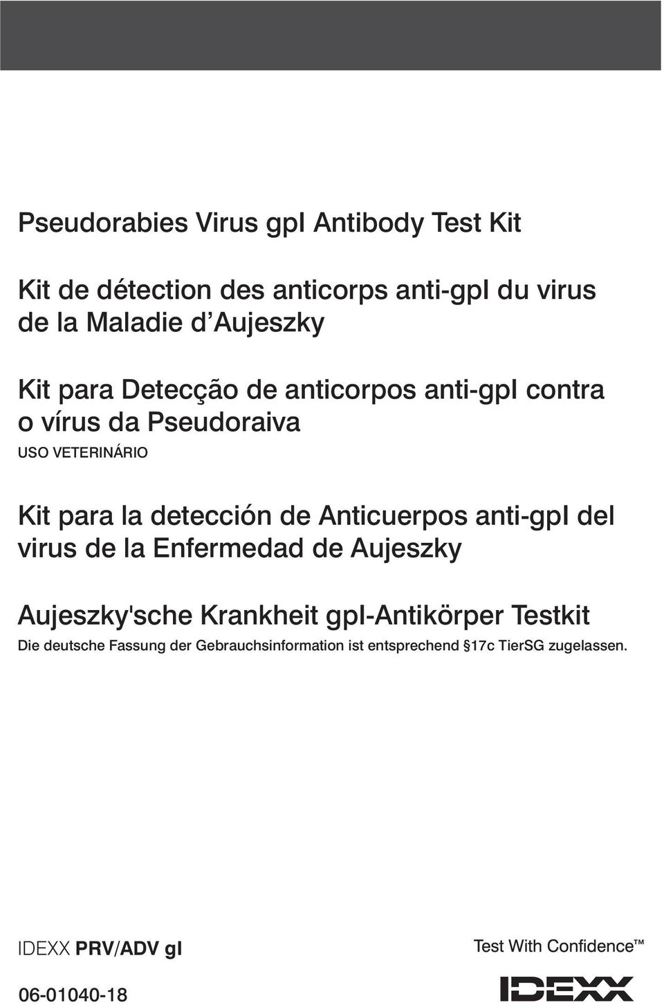 detección de Anticuerpos anti-gpi del virus de la Enfermedad de Aujeszky Aujeszky'sche Krankheit gpi-antikörper