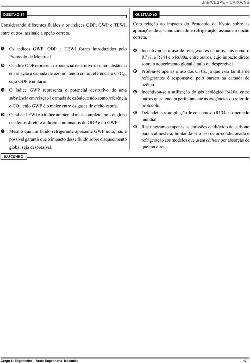 Os índices GWP, OP e TWI foram introduzidos pelo Protocolo de Montreal.