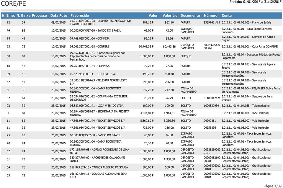 826/0001-92 - COMPANHIA EXCELSIOR DE SEGUROS 982,16 P 42,00 P 98,26 P 60.443,36 P 1.000,00 P 77,26 P 190,70 P 296,08 P 247,20 P 26,79 P 982,16 42,00 98,26 60.443,36 1.