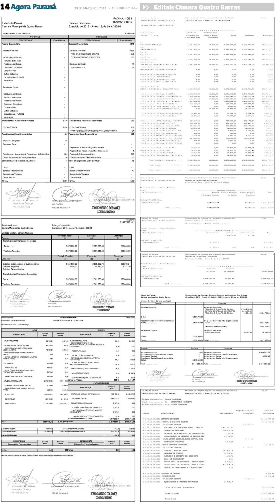 Diferenca e Suplementares Ordinarios 01 LEGISLATIVO MUNICIPAL 2.851.500,00 18.500,00 2.870.000,00 2.611.356,00 258.644,00 0101 CAMARA MUNICIPAL 2.851.500,00 18.500,00 2.870.000,00 2.611.356,00 258.644,00 0101.01 Legislativa 2.