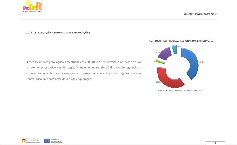 Assim, e no que se refere à distribuição regional das explorações agrícolas, verifica-se que as mesmas se concentram