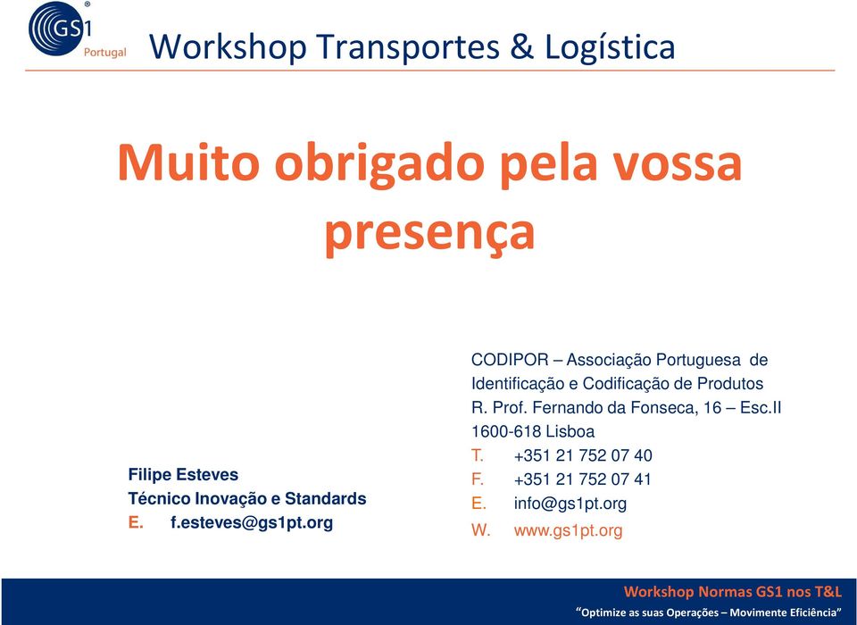 org CODIPOR Associação Portuguesa de Identificação e Codificação de Produtos R. Prof.