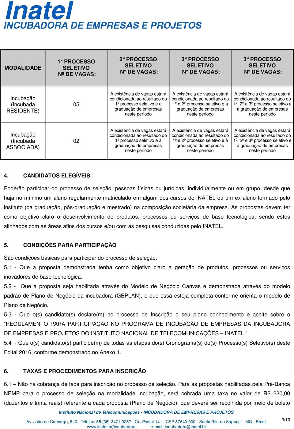 CANDIDATOS ELEGÍVEIS Poderão participar do processo de seleção, pessoas físicas ou jurídicas, individualmente ou em grupo, desde que haja no mínimo um aluno regularmente matriculado em algum dos