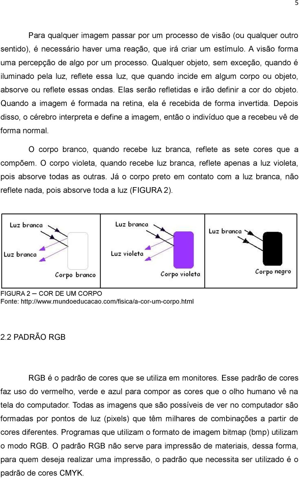 Elas serão refletidas e irão definir a cor do objeto. Quando a imagem é formada na retina, ela é recebida de forma invertida.