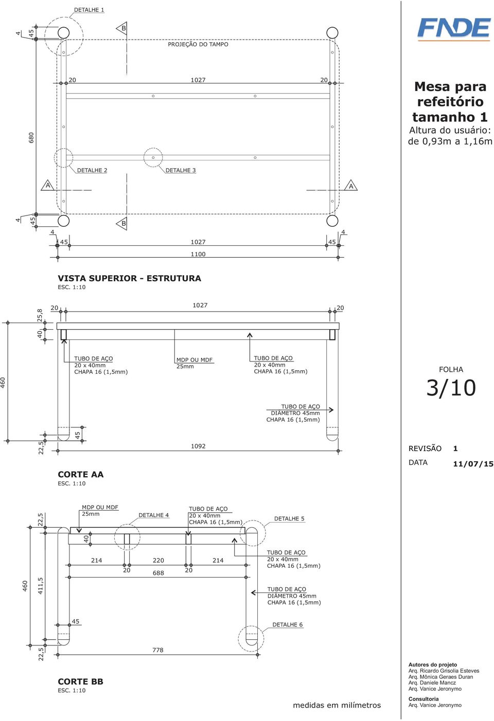 :0 MDP OU MDF 25mm DETALHE MDP OU MDF 25mm 092 20 x 0mm 20 x 0mm DIÂMETRO mm