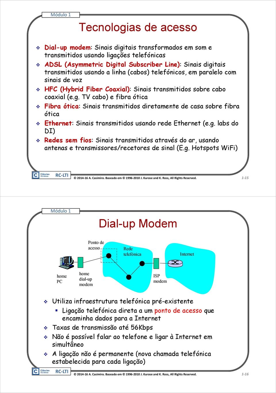 TV cabo) e fibra ótica Fibra ótica: Sinais transmitidos diretamente de casa sobre fibra ótica Ethernet: Sinais transmitidos usando rede Ethernet (e.g.