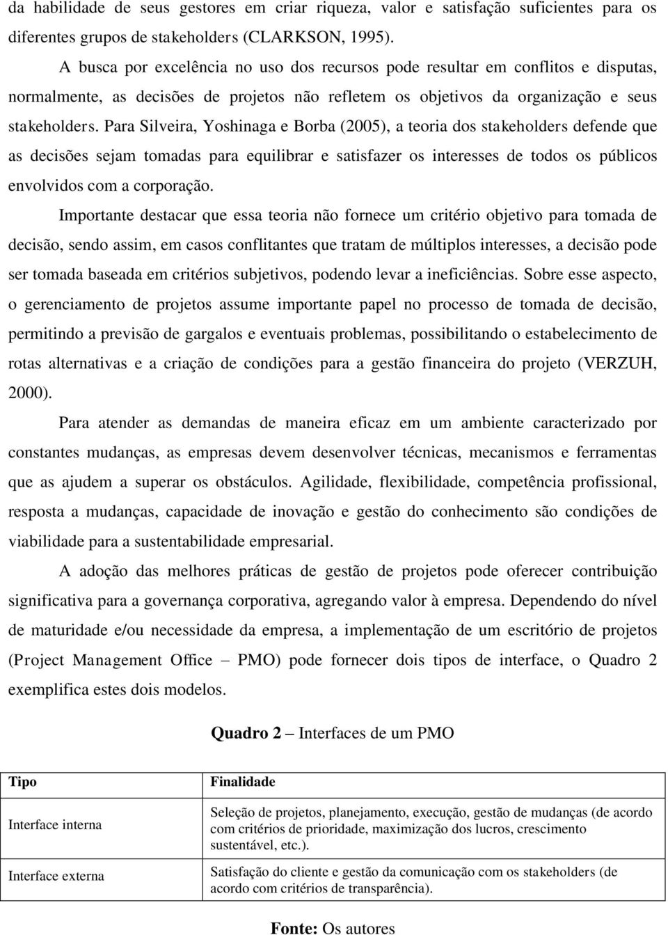 Para Silveira, Yoshinaga e Borba (2005), a teoria dos stakeholders defende que as decisões sejam tomadas para equilibrar e satisfazer os interesses de todos os públicos envolvidos com a corporação.