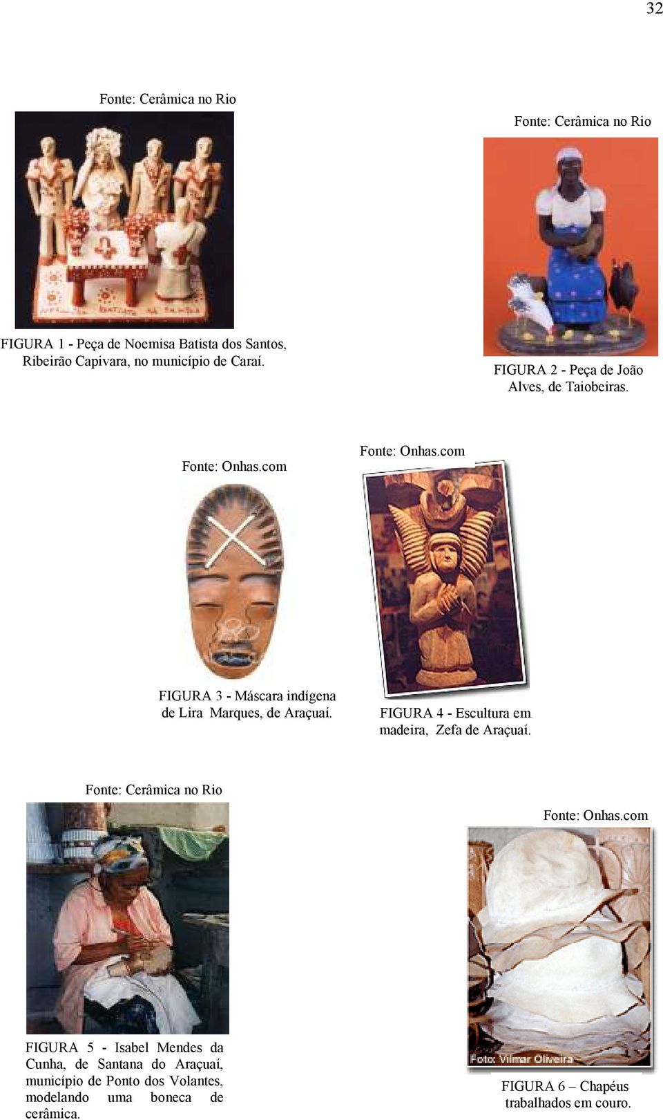 com FIGURA 3 - Máscara indígena de Lira Marques, de Araçuaí. FIGURA 4 - Escultura em madeira, Zefa de Araçuaí.