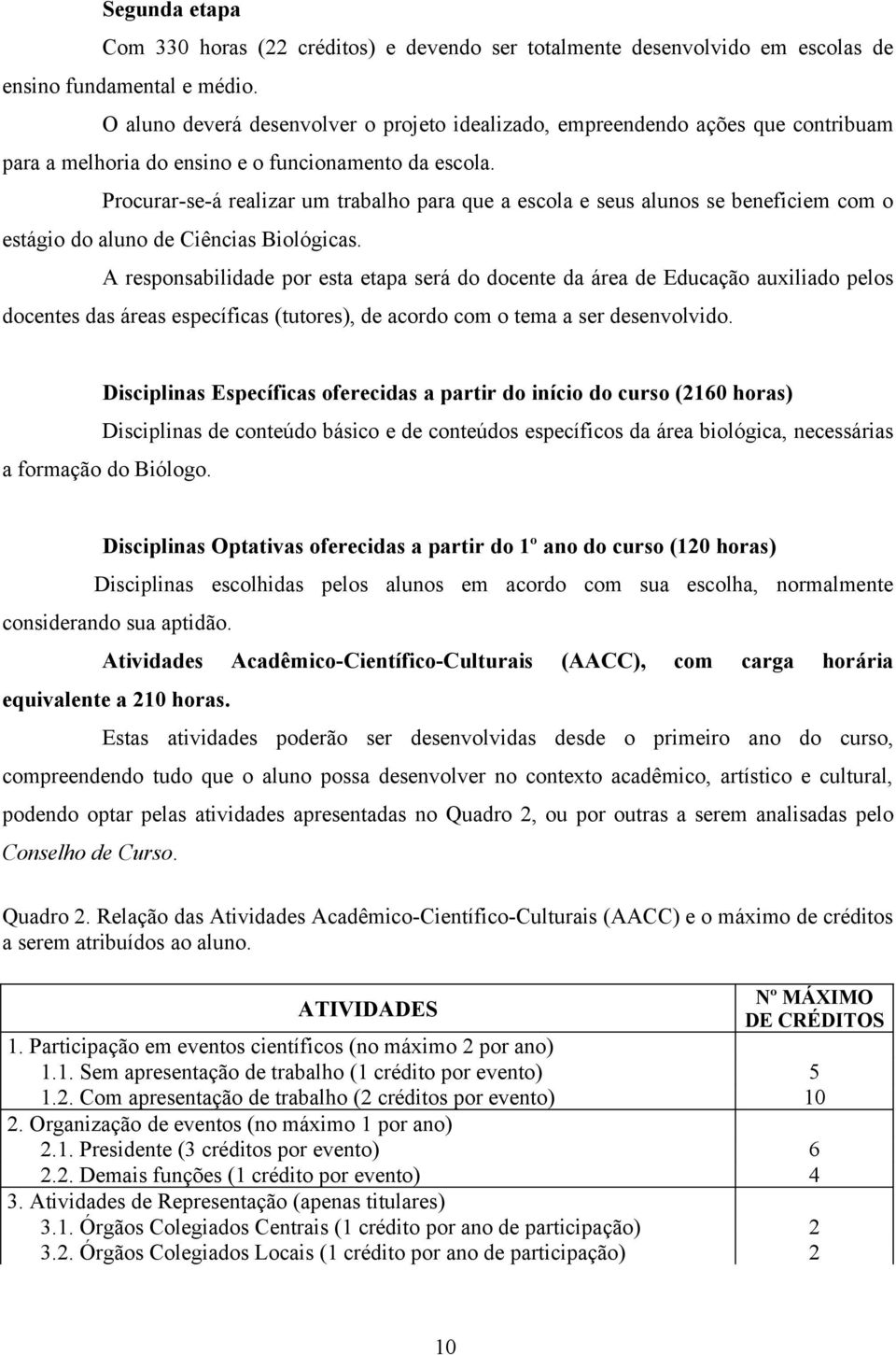 Procurar-se-á realizar um trabalho para que a escola e seus alunos se beneficiem com o estágio do aluno de Ciências Biológicas.