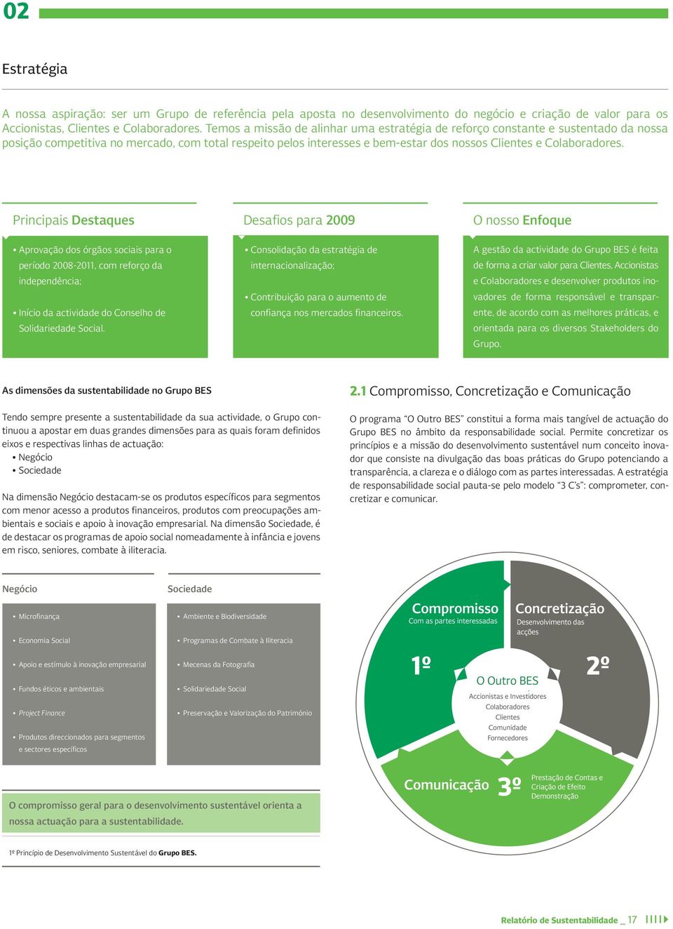 Principais Destaques Desafios para 2009 O nosso Enfoque Aprovação dos órgãos sociais para o período -2011, com reforço da independência; Início da actividade do Conselho de Solidariedade Social.