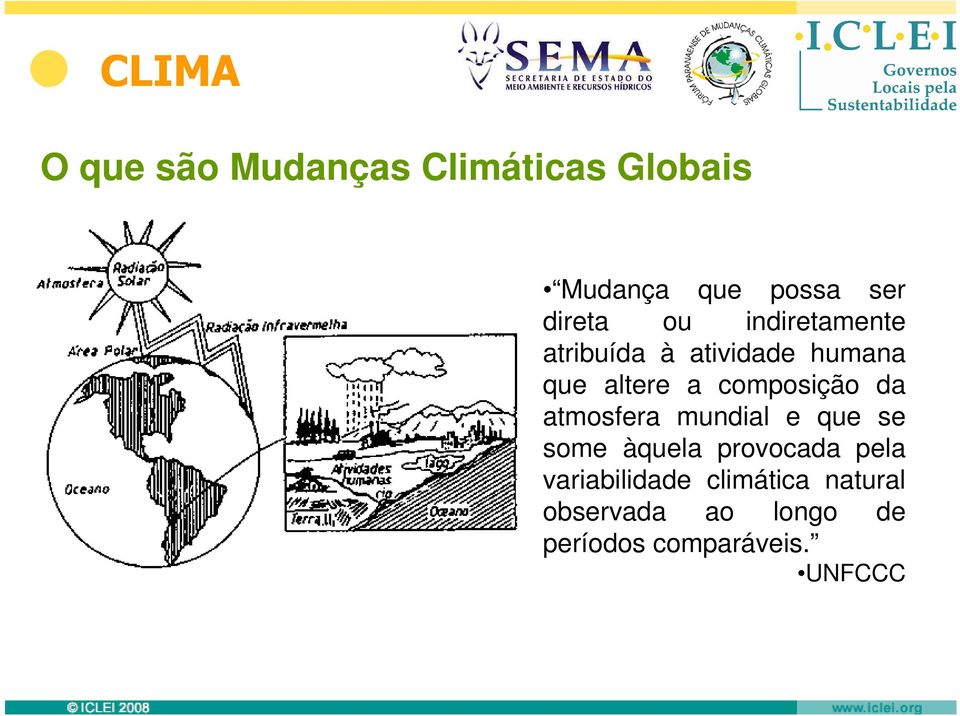 composição da atmosfera mundial e que se some àquela provocada pela