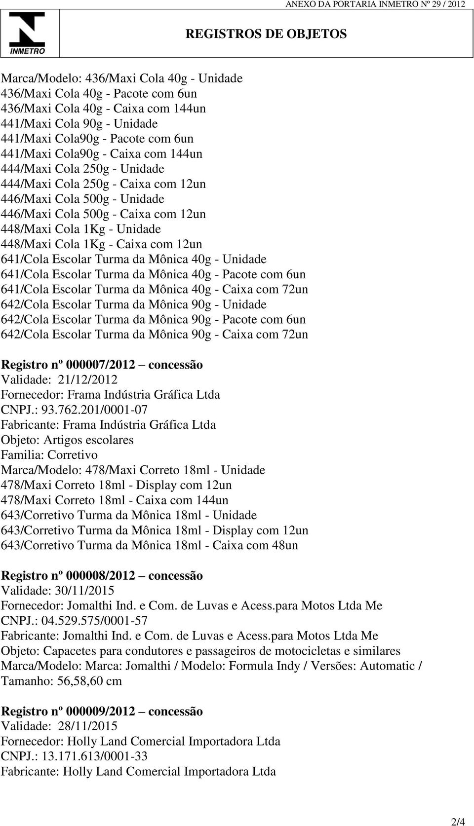 12un 641/Cola Escolar Turma da Mônica 40g - Unidade 641/Cola Escolar Turma da Mônica 40g - Pacote com 6un 641/Cola Escolar Turma da Mônica 40g - Caixa com 72un 642/Cola Escolar Turma da Mônica 90g -