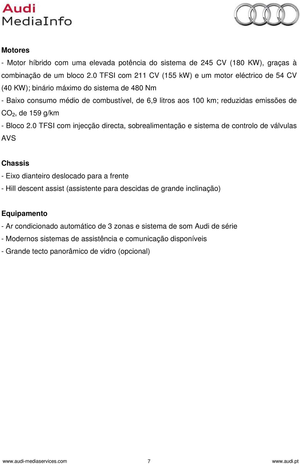 emissões de CO 2, de 159 g/km - Bloco 2.