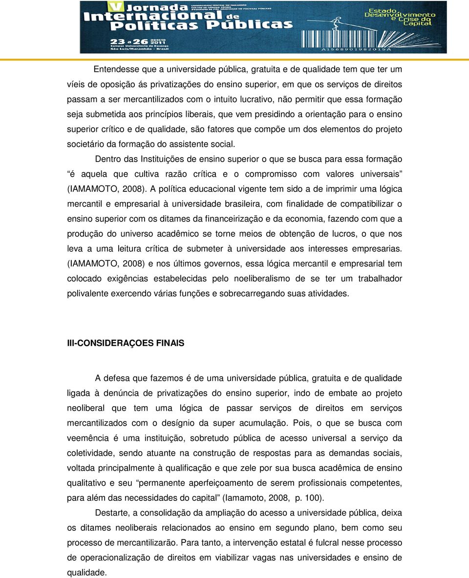 elementos do projeto societário da formação do assistente social.