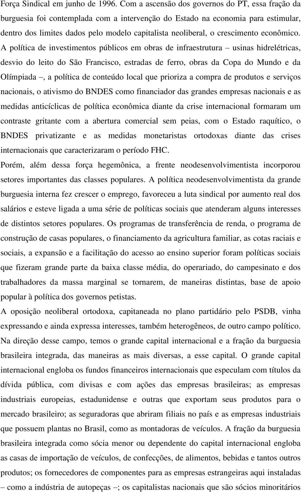 crescimento econômico.