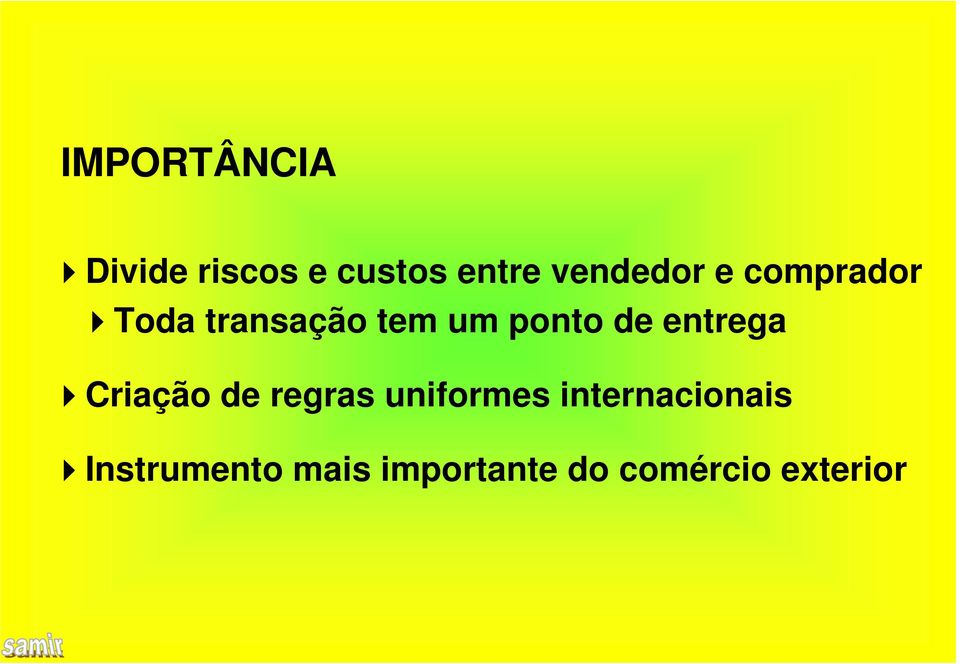 ponto de entrega Criação de regras uniformes