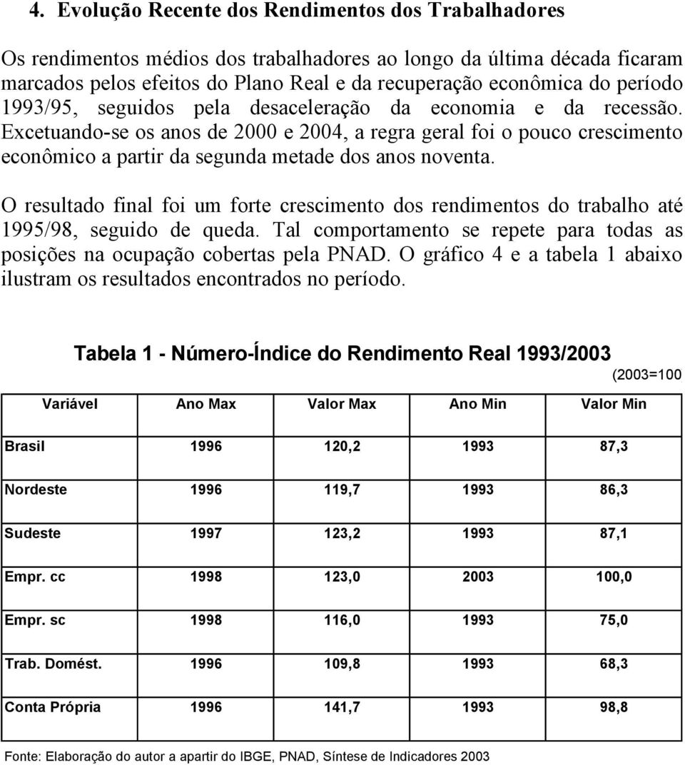 Excetuando-se os anos de 2000 e 2004, a regra geral foi o pouco crescimento econômico a partir da segunda metade dos anos noventa.