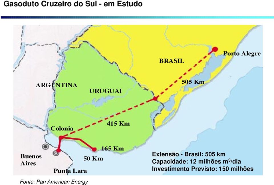 Lara 165 Km 50 Km Extensão - : 505 km Capacidade: 12 milhões