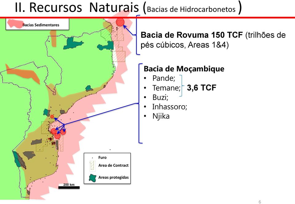 cúbicos, Areas 1&4) Bacia de Moçambique Pande; Temane; 3,6