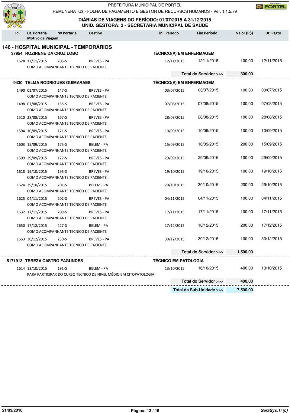 28/08/2015 28/08/2015 28/08/2015 1594 10/09/2015 171-S BREVES - PA 10/09/2015 10/09/2015 10/09/2015 1603 15/09/2015 175-S BELEM - PA 15/09/2015 16/09/2015 200,00 15/09/2015 1599 29/09/2015 177-S