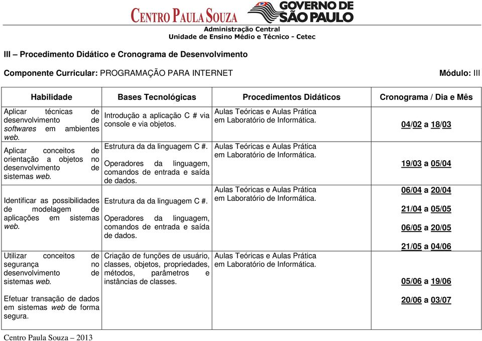 transação de dados em sistemas web de forma segura. Introdução a aplicação C # via console e via objetos. Operadores da linguagem, comandos de entrada e saída de dados.