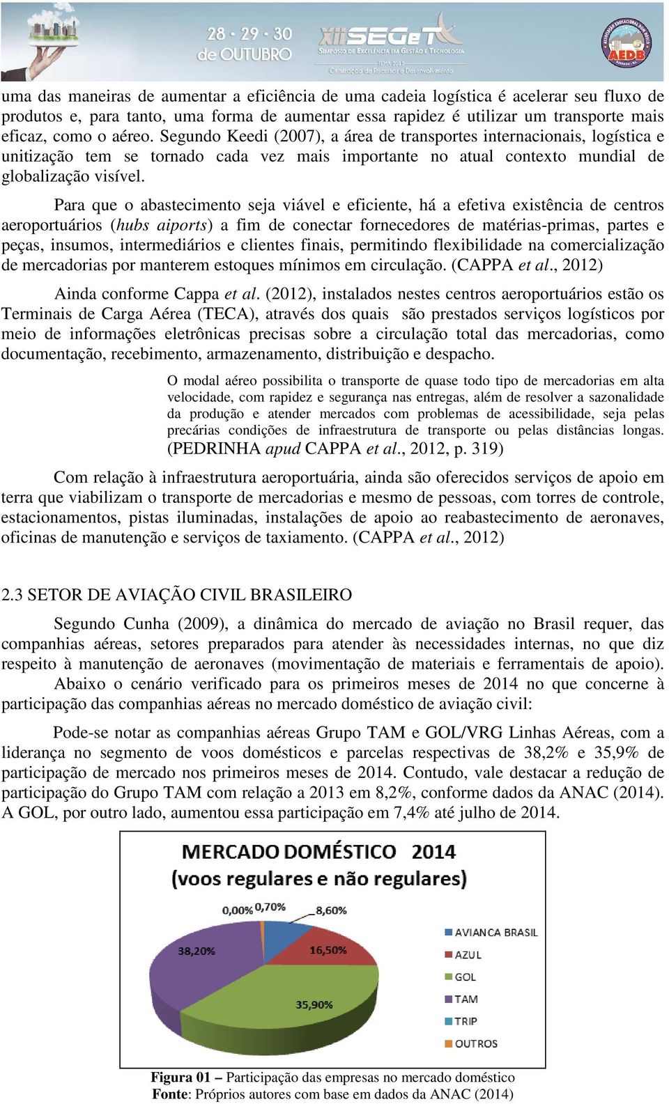 Para que o abastecimento seja viável e eficiente, há a efetiva existência de centros aeroportuários (hubs aiports) a fim de conectar fornecedores de matérias-primas, partes e peças, insumos,