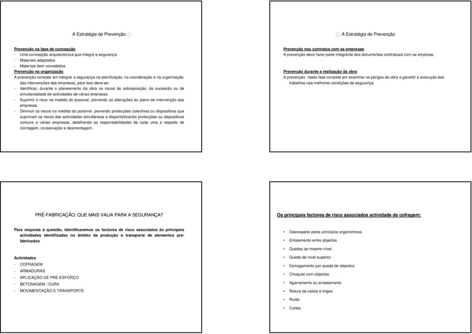 obra os riscos de sobreposição, de sucessão ou de simultaneidade de actividades de várias empresas - Suprimir o risco na medida do possível, prevendo as alterações ao plano de intervenção das