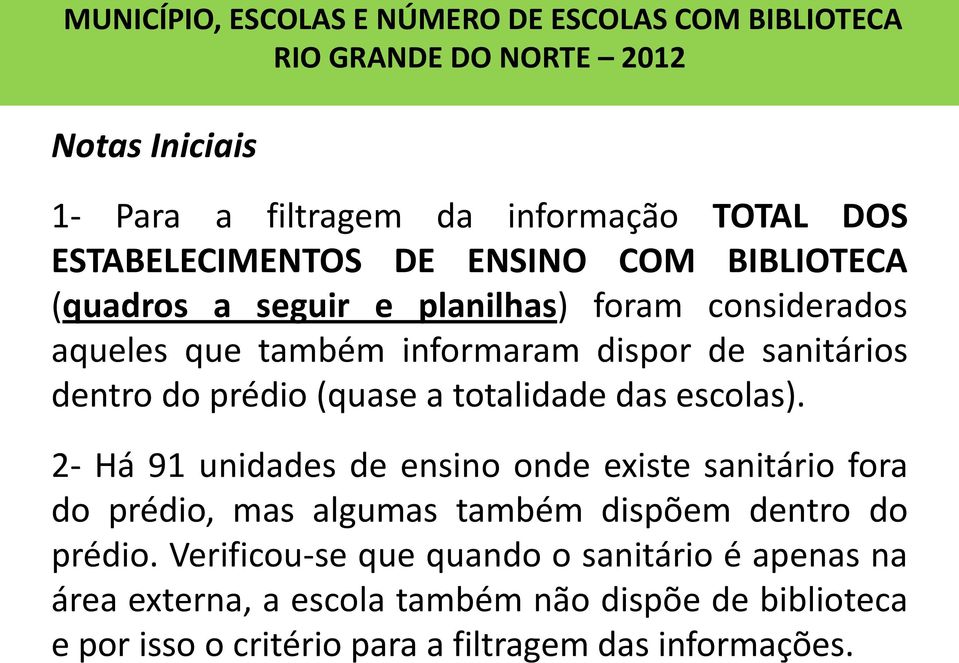 do prédio (quase a totalidade das escolas).