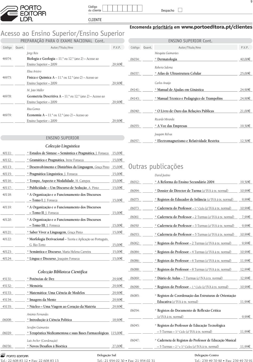 (ano 2) Acesso ao Ensino Superior 2009 29,90Æ M. João Müller 46978: Geometria Descritiva A 11. ou 12.