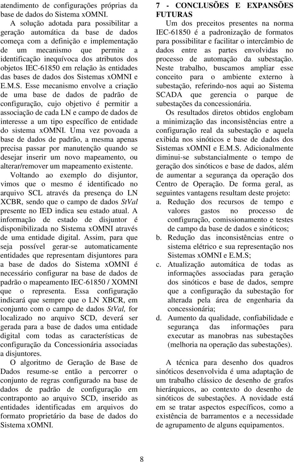 IEC-61850 em relação às entidades das bases de dados dos Si