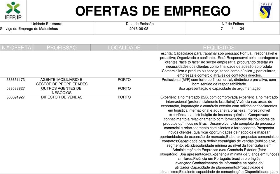 Será Responsável pela abordagem a clientes "face to face" no sector empresarial procurando detetar as necessidades dos clientes como finalidade de adesão ao produto Comercializar o produto ou