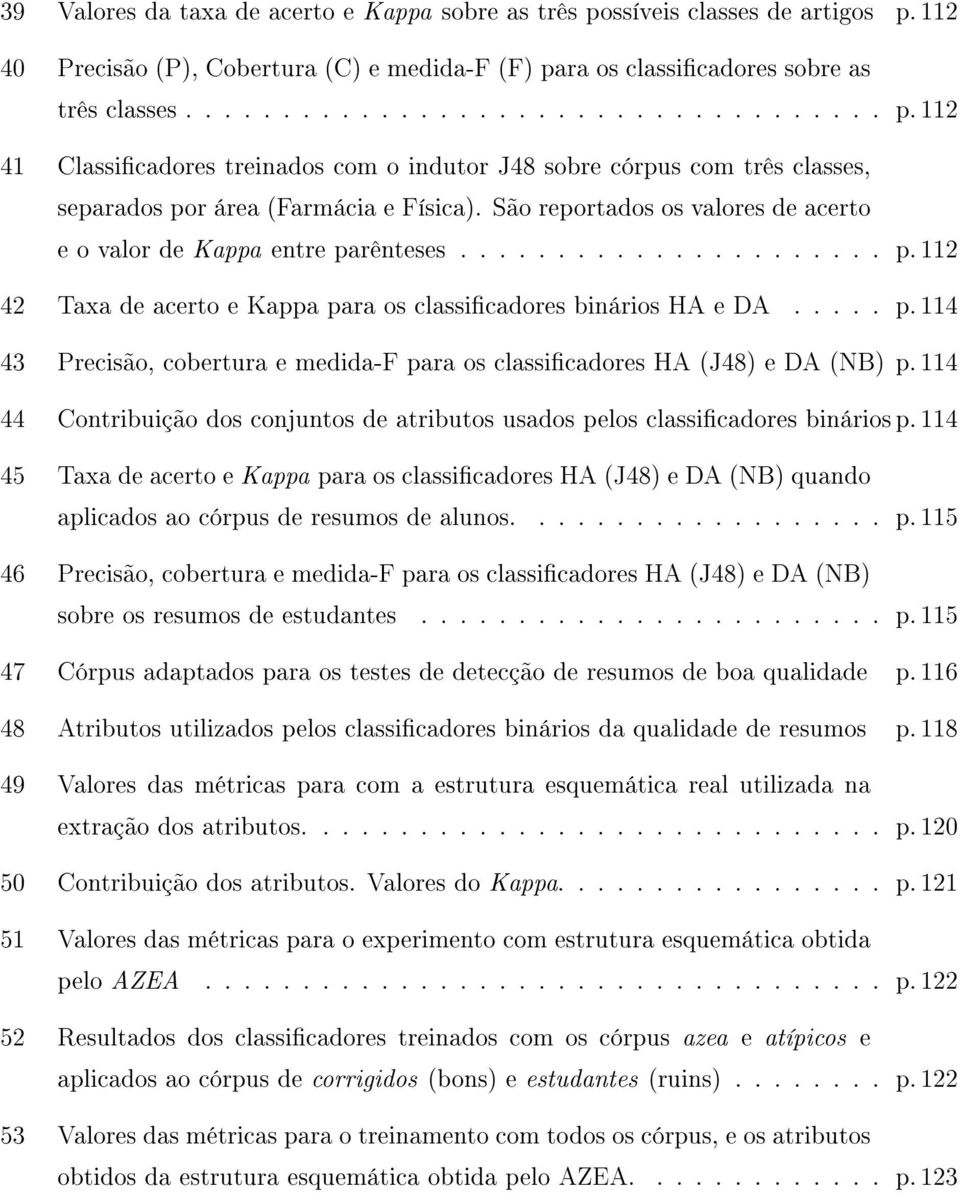 114 44 Contribuição dos conjuntos de atributos usados pelos classicadores binários p.