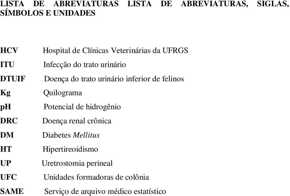 urinário inferior de felinos Quilograma Potencial de hidrogênio Doença renal crônica Diabetes Mellitus