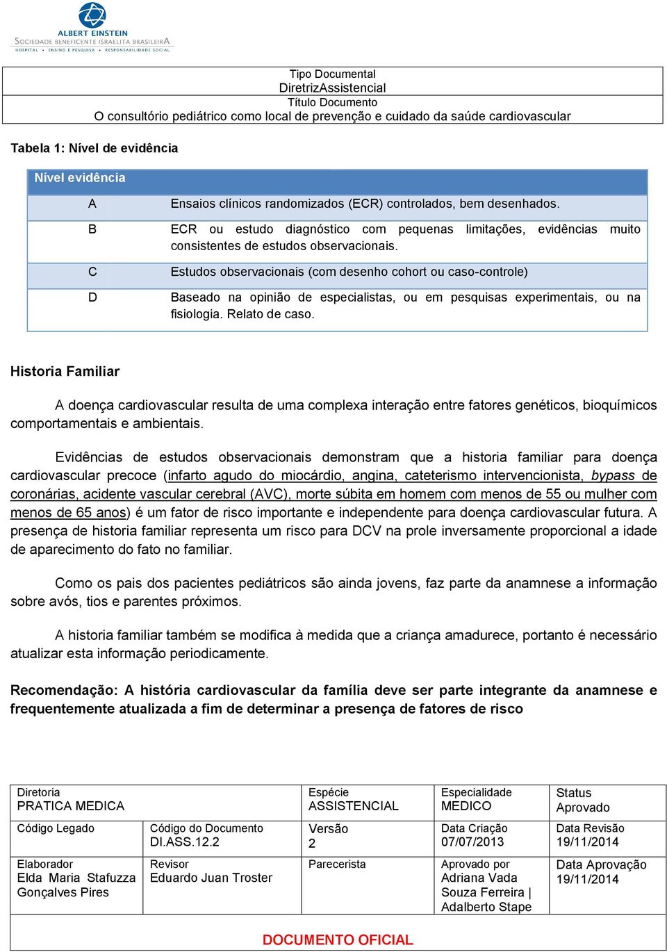 C D Estudos observacionais (com desenho cohort ou caso-controle) Baseado na opinião de especialistas, ou em pesquisas experimentais, ou na fisiologia. Relato de caso.