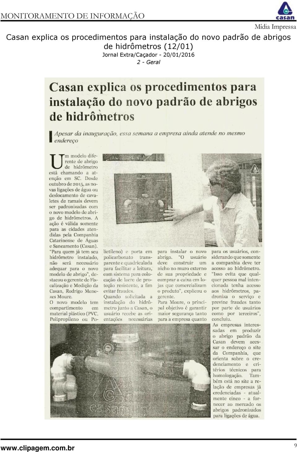 hidrômtros 2/01) os Jornal Extra/Caçador -