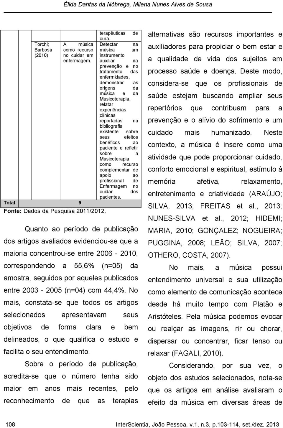 existente sobre seus efeitos benéficos ao paciente e refletir sobre a Musicoterapia como recurso complementar de apoio ao profissional de Enfermagem no cuidar dos pacientes.