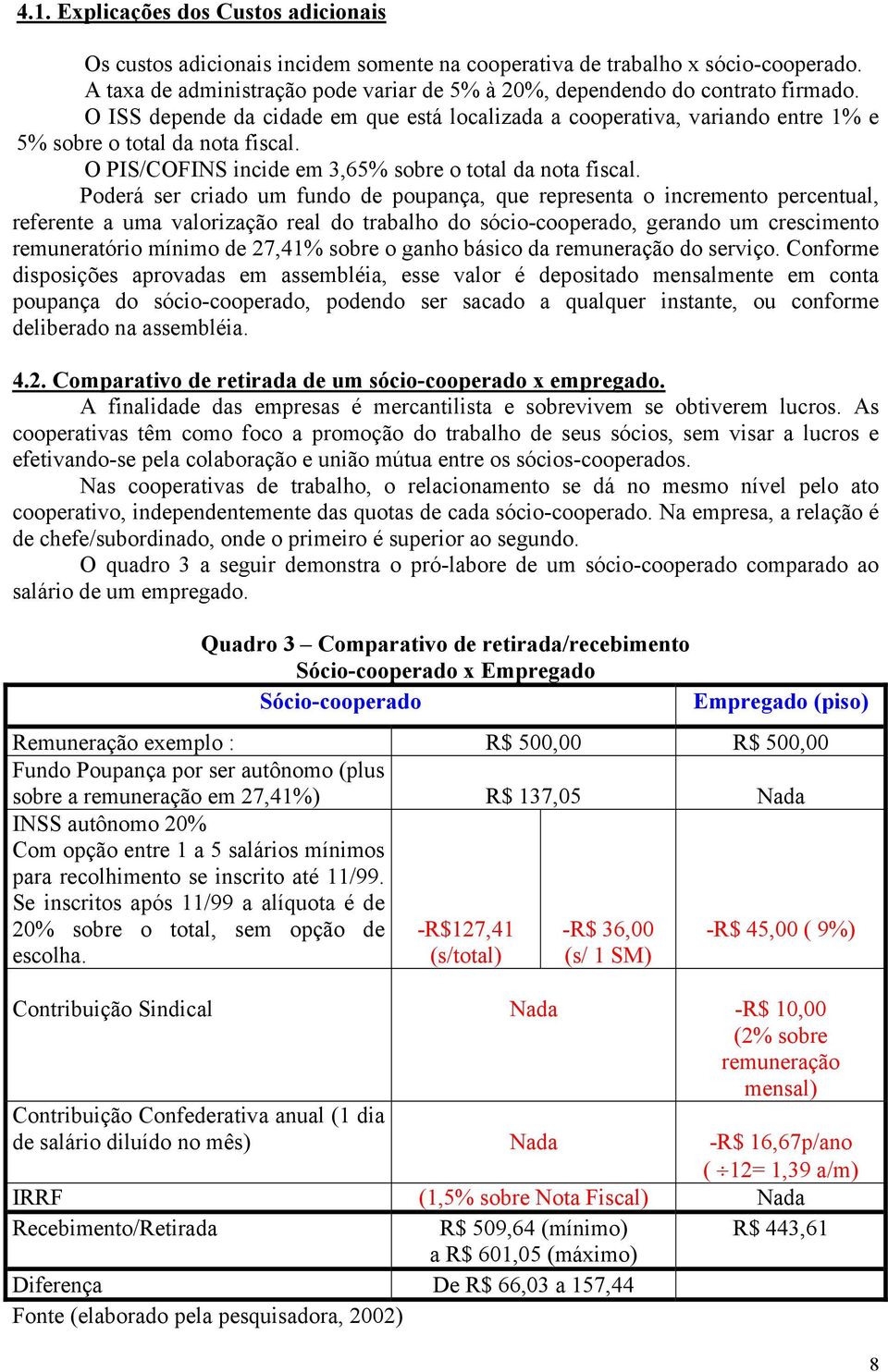 O PIS/COFINS incide em 3,65% sobre o total da nota fiscal.