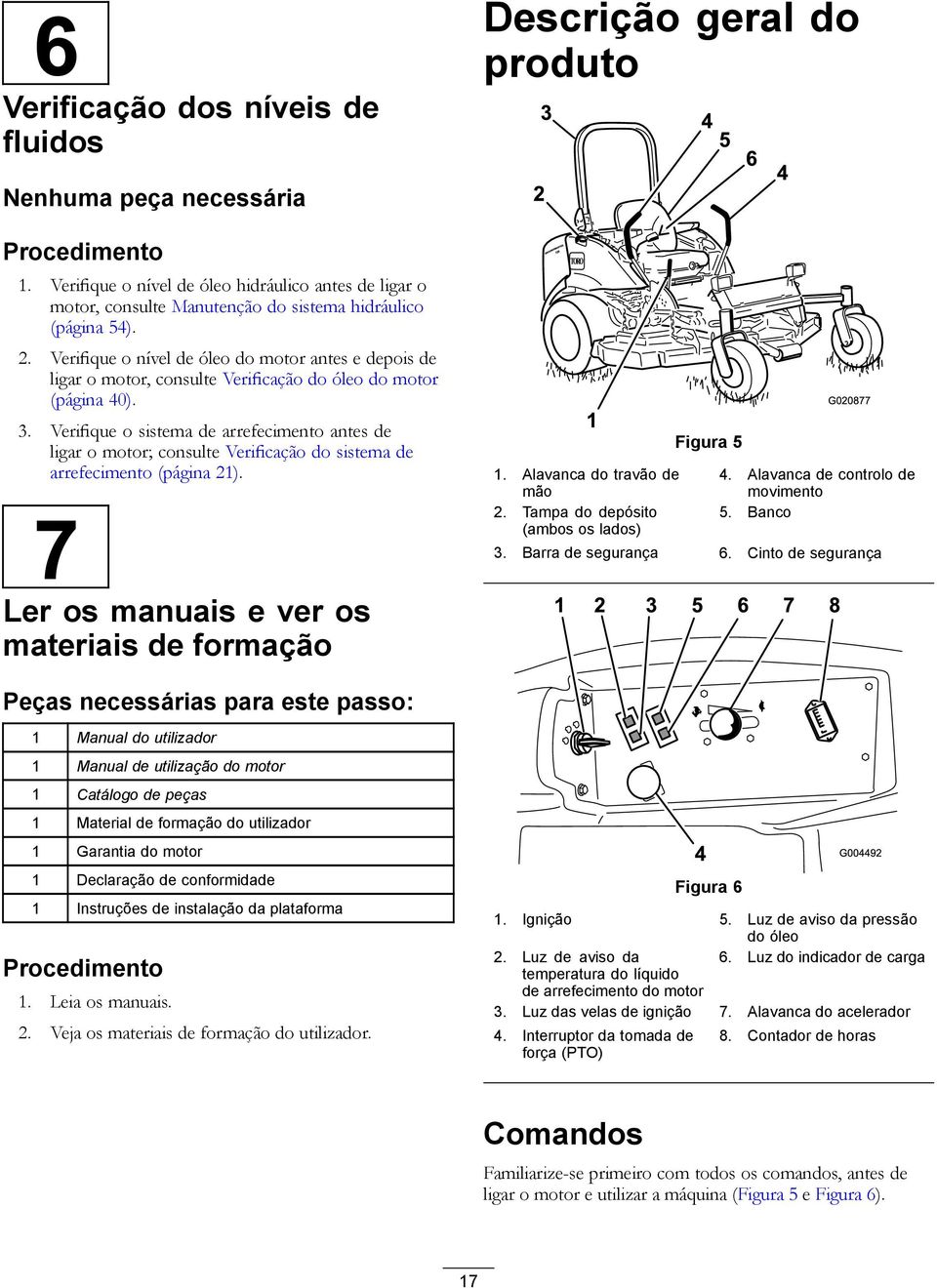 Verifique o sistema de arrefecimento antes de ligar o motor; consulte Verificação do sistema de arrefecimento (página 21).