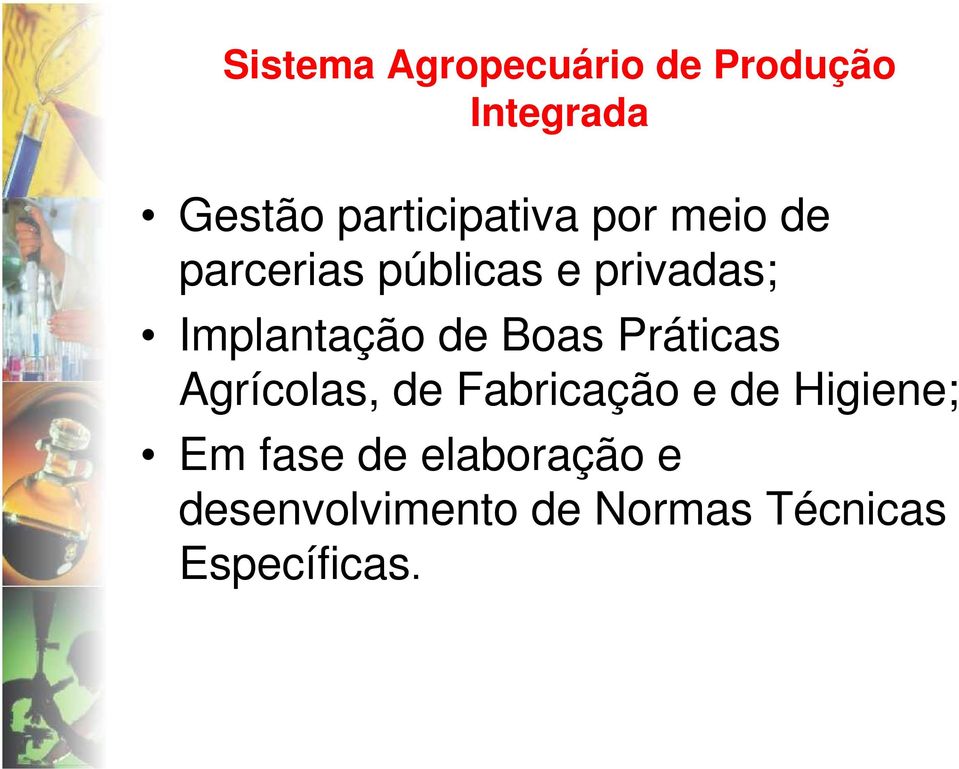 Implantação de Boas Práticas Agrícolas, de Fabricação e de