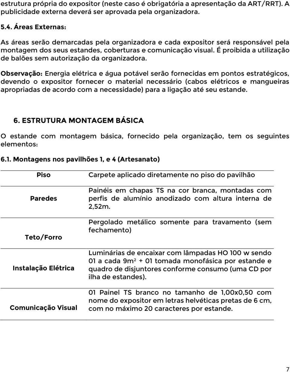 É proibida a utilização de balões sem autorização da organizadora.