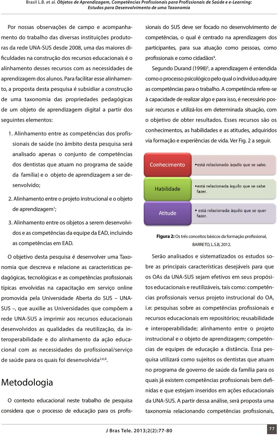 Para facilitar esse alinhamento, a proposta desta pesquisa é subsidiar a construção de uma taxonomia das propriedades pedagógicas de um objeto de aprendizagem digital a partir dos seguintes