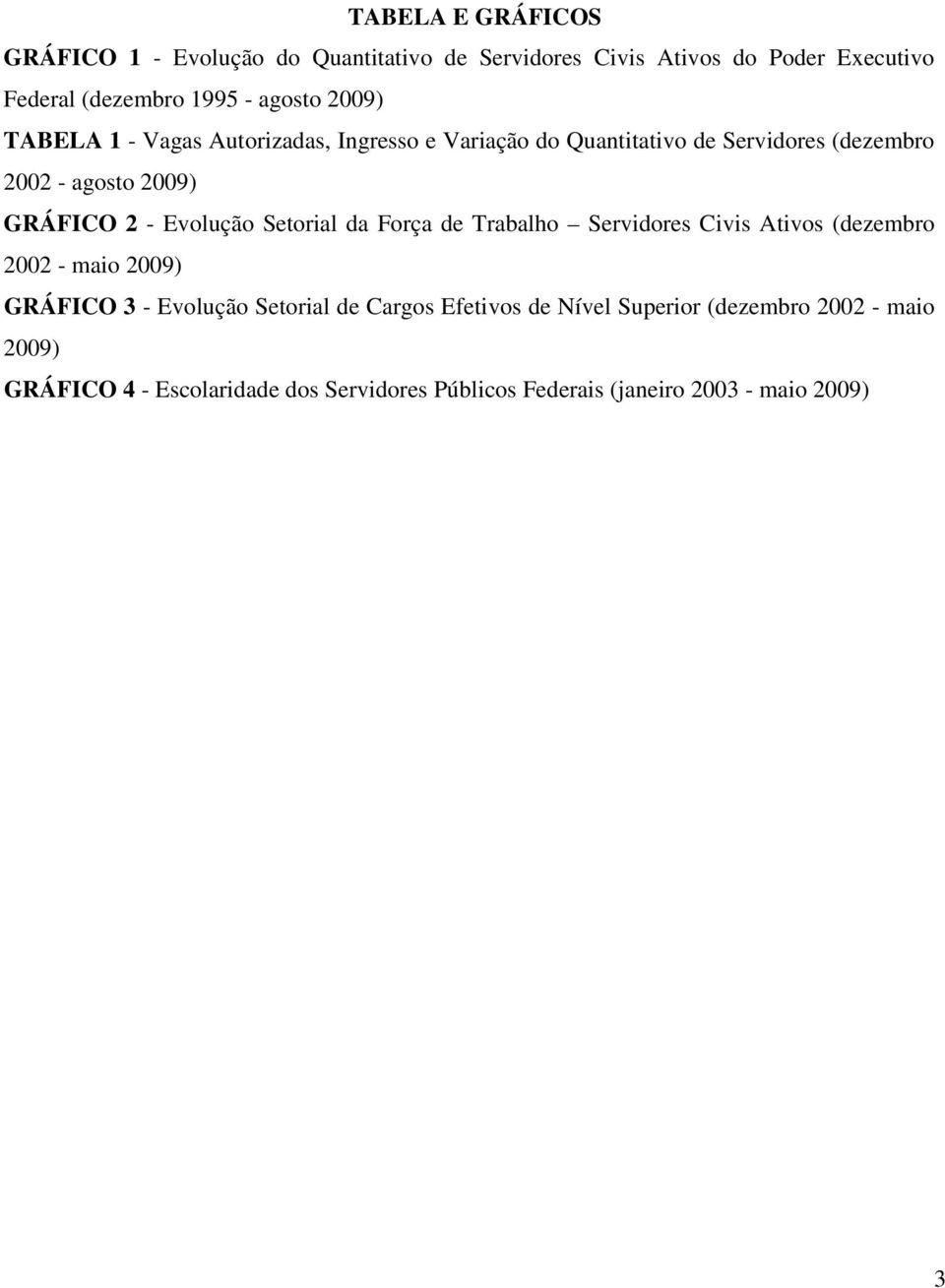 Evolução Setorial da Força de Trabalho Servidores Civis Ativos (dezembro 2002 - maio 2009) GRÁFICO 3 - Evolução Setorial de Cargos