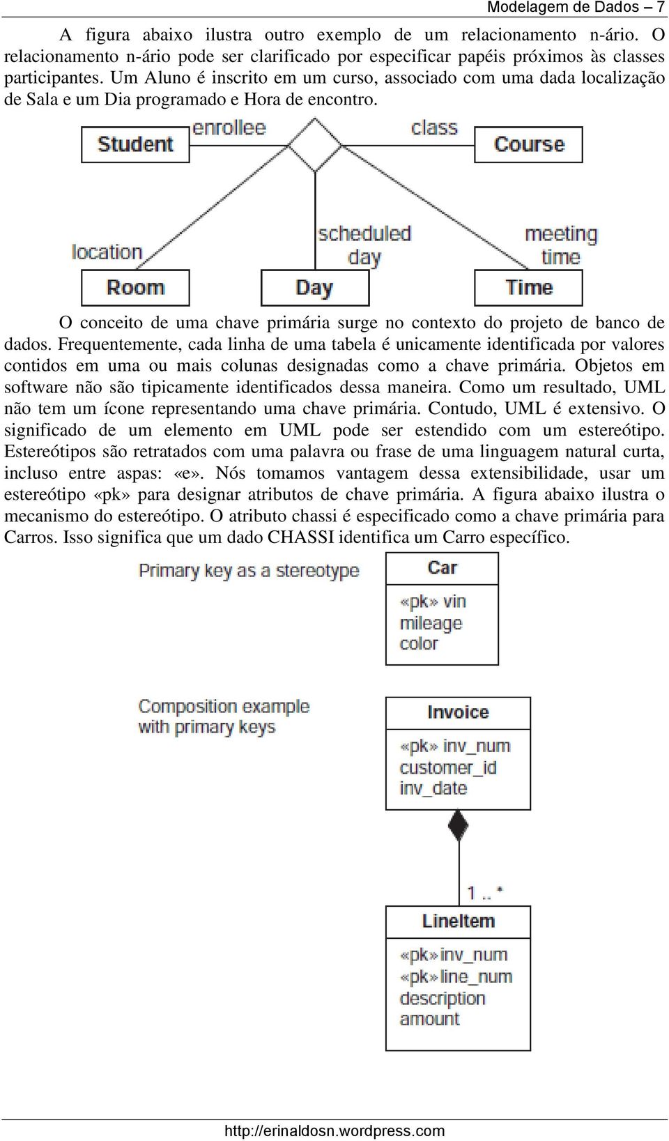 Frequentemente, cada linha de uma tabela é unicamente identificada por valores contidos em uma ou mais colunas designadas como a chave primária.