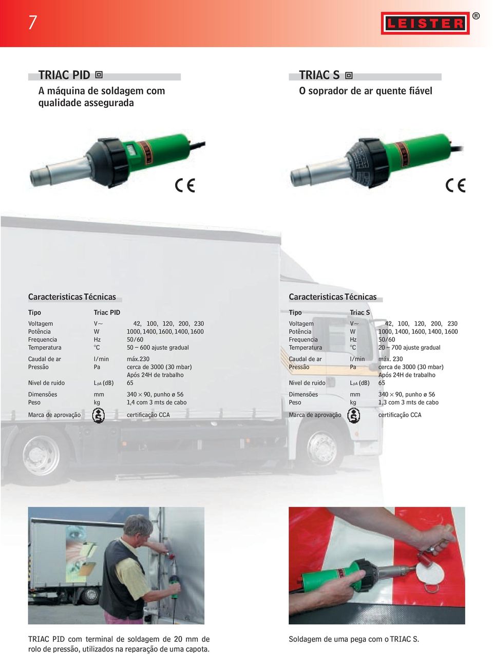 230 Pressâo Pa cerca de 3000 (30 mbar) Após 24H de trabalho Nivel de ruido LpA (db) 65 Dimensões mm 340 90, punho ø 56 Peso kg 1,4 com 3 mts de cabo Triac S Voltagem V~ 42, 100, 120, 200, 230