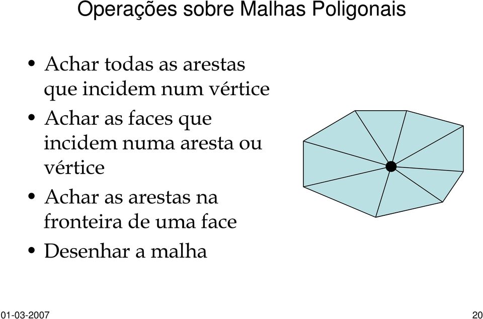 incidem numa aresta ou vértice Achar as arestas na