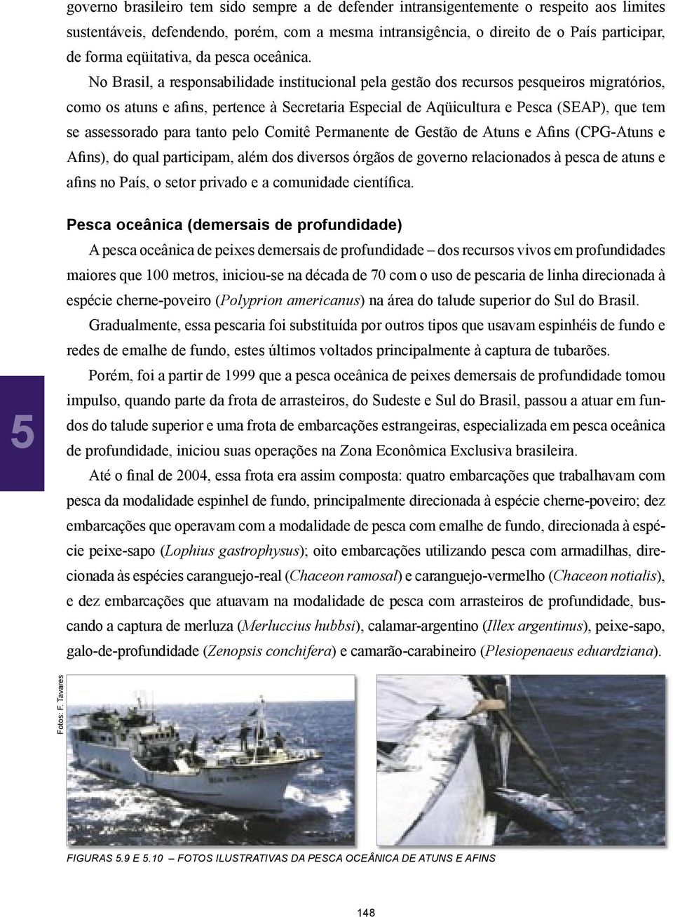 No Brasil, a responsabilidade institucional pela gestão dos recursos pesqueiros migratórios, como os atuns e afins, pertence à Secretaria Especial de Aqüicultura e Pesca (SEAP), que tem se
