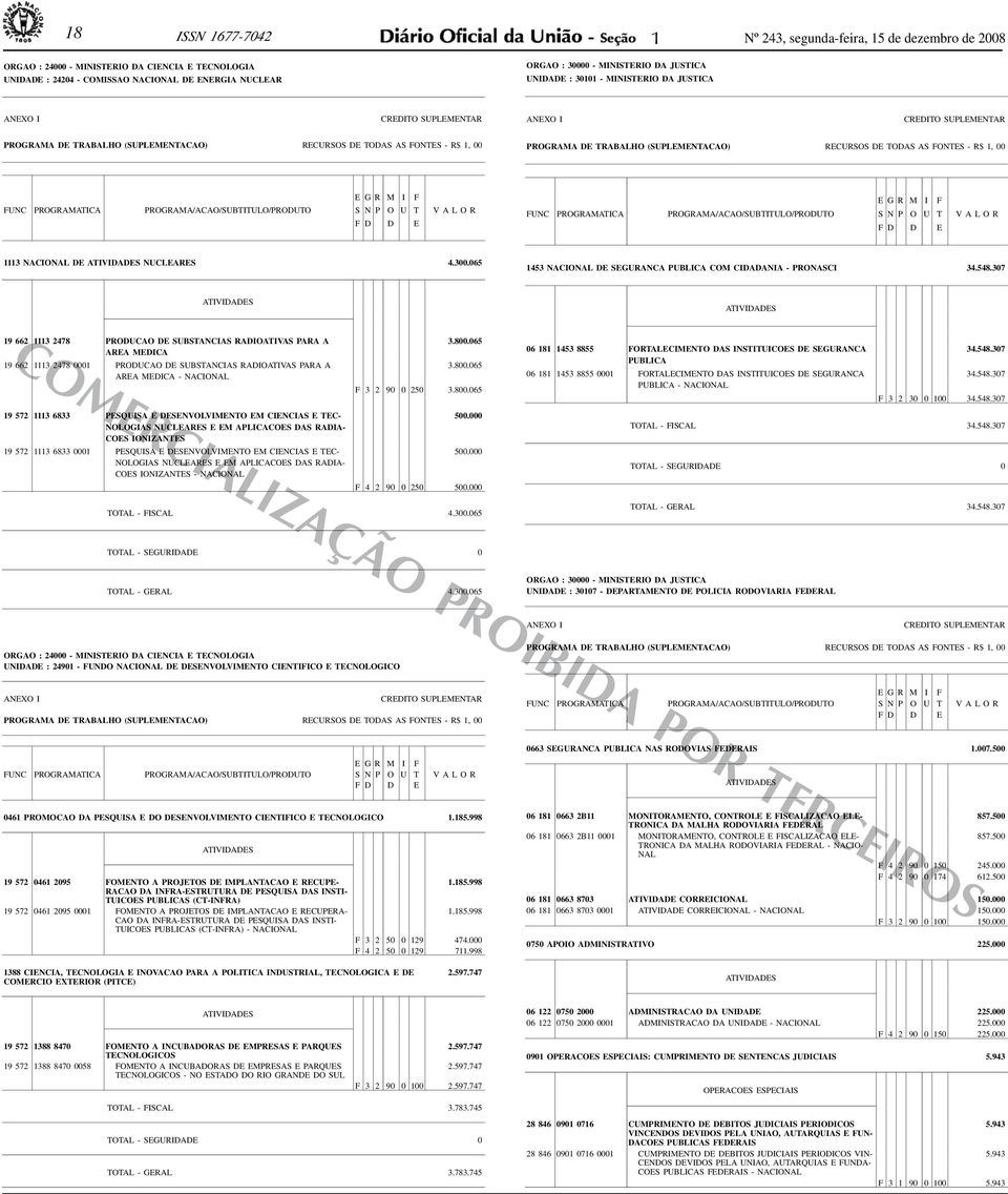 307 COMERCIALIZAÇÃO PROIBIDA POR TERCEIROS 19 662 1113 2478 PRODUCAO DE SUBSTANCIAS RADIOATIVAS PARA A AREA MEDICA 19 662 1113 2478 0001 PRODUCAO DE SUBSTANCIAS RADIOATIVAS PARA A AREA MEDICA -