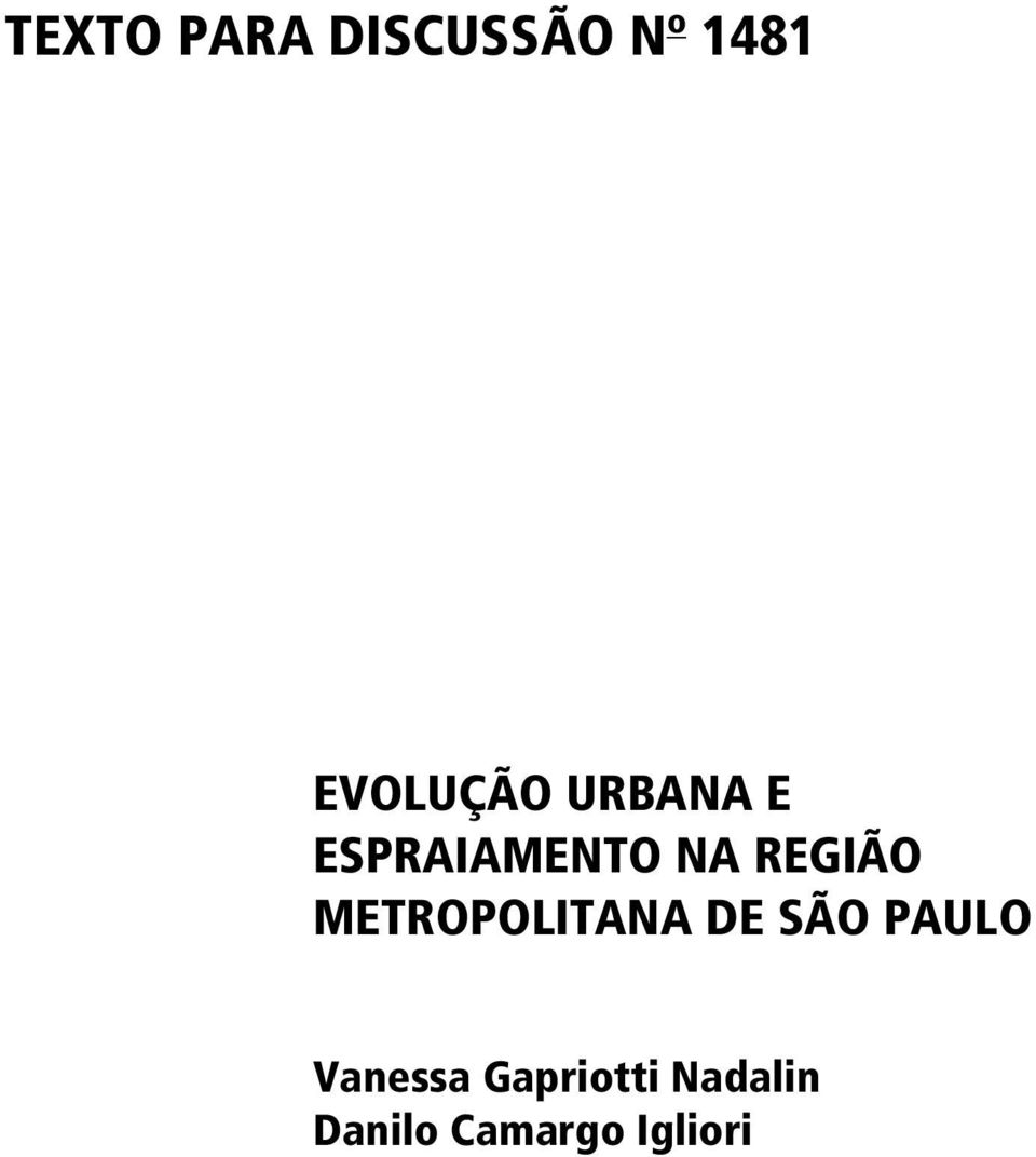 REGIÃO METROPOLITANA DE SÃO PAULO